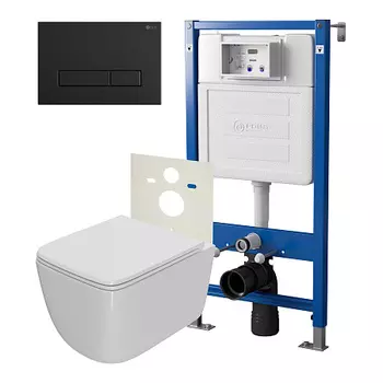 Нов.арт PN48366BM (45122 вместо 45120)+ Клавиша Меркурий черн мат PN44831BM+Унитаз Меркурий PN41831