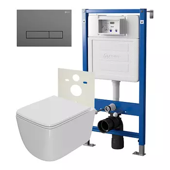 Нов.арт PN48367GM (45122 вместо 45120)+ Клавиша Меркурий графит PN44831GM + Унитаз Меркурий PN41831