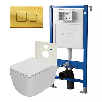 Нов.арт PN48371G (45122 вместо 45120)+ Клавиша Афина, золото, PN44041G + Унитаз Меркурий PN41831