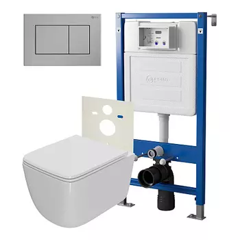 Нов.арт PN48373SB (45122 вместо 45120)+ Клавиша нерж сталь PN44081SB +Унитаз Меркурий белый PN41831