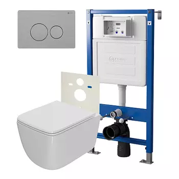 Нов.арт PN48374SB (45122 вместо 45120)+ Клавиша нерж сталь брашир PN44061SB+Унитаз Меркурий PN41831