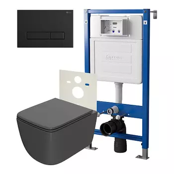 Нов.арт PN48381BM (45122 вместо 45120)+ Клавиша чер мат PN44831BM + нитаз Меркурий графит PN41831GM