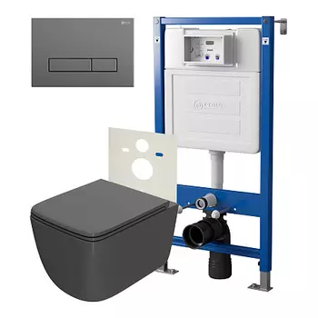 Нов.арт PN48382GM (45122 вместо 45120)+ Клавиша сер мат PN44831GM +Унитаз Меркурий графит PN41831GM