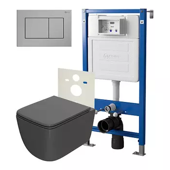 Нов.арт PN48388SB PN45120(нов.PN45122)+Клавиша нерж сталь PN44081SB+Унитаз Меркурий графит PN41831GM