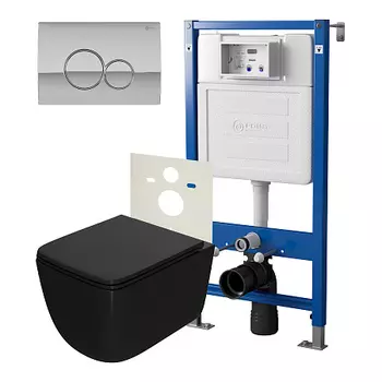 Нов.арт PN48390C (45122 вместо 45120)+ Клавиша PN44061C + Унитаз Меркурий чёрн мат. PN41831BM