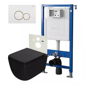 Нов.арт PN48393WG (45122 вместо 45120)+ Клавиша PN44061WG + Унитаз Меркурий чёрн мат. PN41831BM