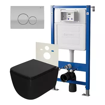 Нов.арт PN48394SC (45122 вместо 45120)+ Клавиша PN44061SC + Унитаз Меркурий чёрн мат. PN41831BM