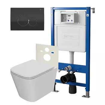 Нов.арт PN48406BC (45122 вместо 45120)+ Клавиша Виктория черн/хром, PN44061BC + Унитаз Ника PN41081