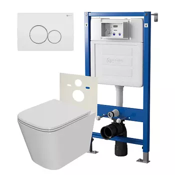 Нов.арт PN48407WC (45122 вместо 45120)+ Клавиша Виктория, бел/хром, PN44061WC + Унитаз Ника PN41081