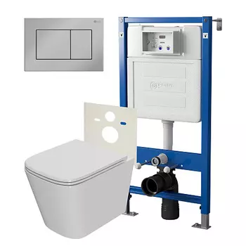 Нов.арт PN48413C (45122 вместо 45120)+ Клавиша смывва Ника, хром, PN44081C + Унитаз Ника PN41081