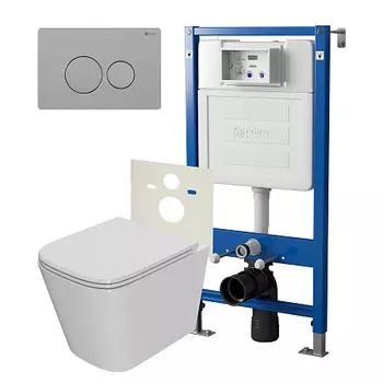 Нов.арт PN48419SB (45122 вместо 45120)+ Клавиша нерж сталь брашир PN44061SB + Унитаз Ника PN41081