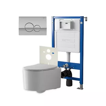 Нов.арт PN48420C (45122 вместо 45120)+ Клавиша Виктория хром PN44061C + Унитаз Веста PN41701