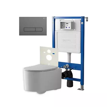 Нов.арт PN48427GM (45122 вместо 45120)+ Клавиша Меркурий графит PN44831GM + Унитаз Веста PN41701