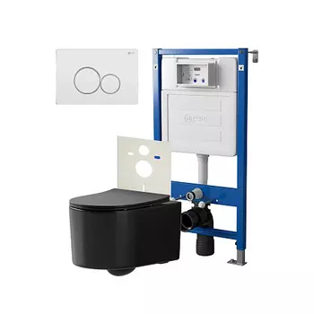 Нов.арт PN48435C (45122 вместо 45120)+ Клавиша Виктория хром PN44061C + Унитаз Веста чёрн мат