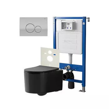 Нов.арт PN48439SC (45122 вместо 45120)+ Клавиша Виктория сатин/хром PN44061SC+Унитаз Веста чёрн мат