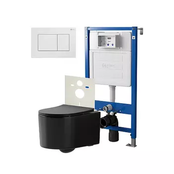 Нов.арт PN48445W (45122 вместо 45120)+ Клавиша Ника белая PN44081W+Унитаз Веста чёрн мат PN41701BM