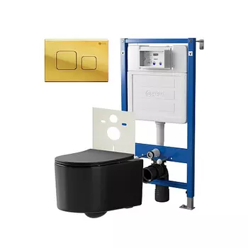 Нов.арт PN48446G (45122 вместо 45120)+ Клавиша Афина золото PN44041G + Унитаз Веста чёрн мат