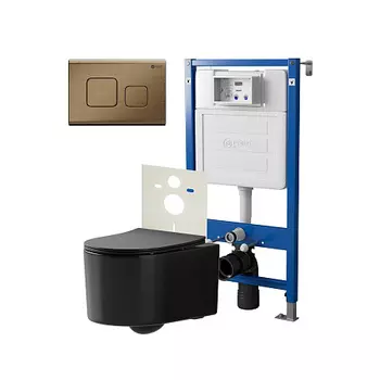 Нов.арт PN48447BB (45122 вместо 45120)+ Клавиша Афина бронза браш PN44041BB + Унитаз Веста чёрн мат