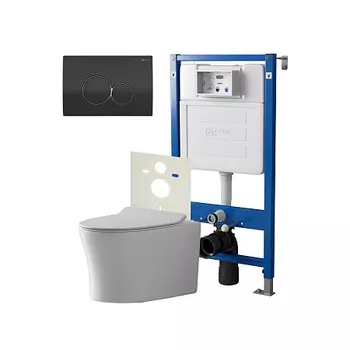 Нов.арт PN48451BC (45122 вместо 45120)+ Клавиша Виктория черн/хром PN44061BC + Унитаз Вега PN41711