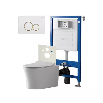 Нов.арт PN48453WG (45122 вместо 45120)+ Клавиша Виктория бел/золото PN44061WG + Унитаз Вега PN41711