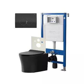 Нов.арт PN48466BC (45122 вместо 45120)+ Клавиша Виктория черн/хром PN44061BC + Унитаз Вега чёрн мат