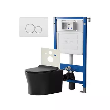 Нов.арт PN48467WC (45122 вместо 45120)+ Клавиша Виктория бел/хром PN44061WC + Унитаз Вега чёрн мат