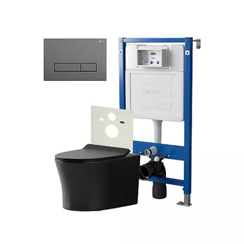 Нов.арт PN48472GM (45122 вместо 45120)+ Клавиша Меркурий графит PN44831GM + Унитаз Вега чёрн мат