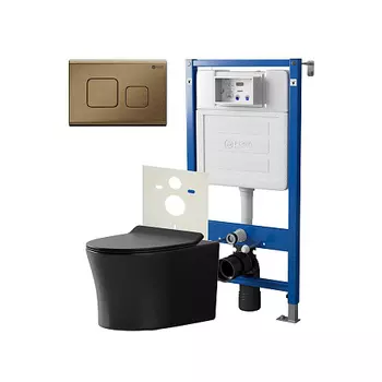 Нов.арт PN48477BB (45122 вместо 45120)+ Клавиша Афина бронза браш PN44041BB + Унитаз Вега чёрн мат