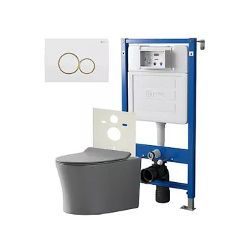 Нов.арт PN48483WG (45122 вместо 45120)+ Клавиша Виктория бел/золото PN44061WG + Унитаз Вега сер мат