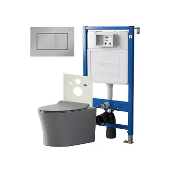 Нов.арт PN48488C (45122 вместо 45120)+ Клавиша Ника хром PN44081C + Унитаз Вега сер мат PN41711GM