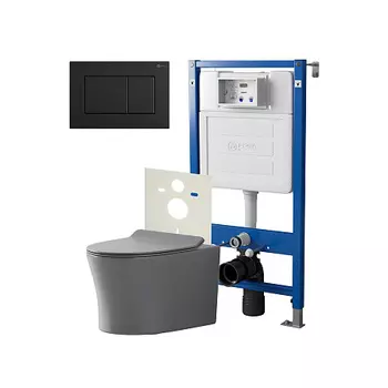 Нов.арт PN48489BM (45122 вместо 45120)+ Клавиша Ника черн мат PN44081BM + Унитаз Вега сер мат