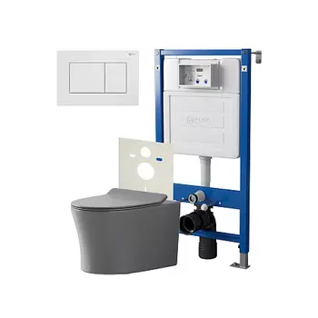 Нов.арт PN48490W (45122 вместо 45120)+ Клавиша Ника белая PN44081W + Унитаз Вега сер мат PN41711GM