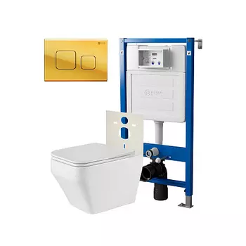 Нов.арт PN48506G (45122 вместо 45120)+ Клавиша Афина золото PN44041G + Унитаз Аврора PN41101