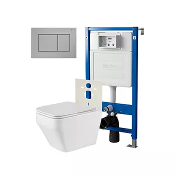 Нов.арт PN48508SB (45122 вместо 45120)+ Клавиша Ника нерж сталь PN44081SB + Унитаз Аврора PN41101