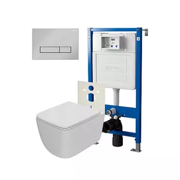 Нов.арт PN48515C (45122 вместо 45120)+ Клавиша Меркурий хром PN44831C + Унитаз Меркурий PN41831WM