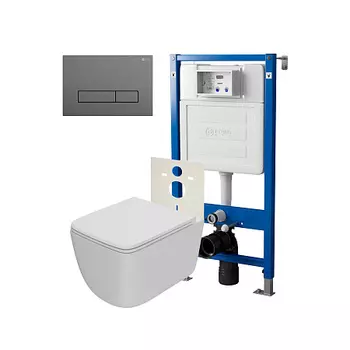 Нов.арт PN48517GM (45122 вместо 45120)+ Клавиша Меркурий графит PN44831GM+Унитаз Меркурий PN41831WM