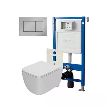 Нов.арт PN48518C (45122 вместо 45120)+ Клавиша Ника хром PN44081C + Унитаз Меркурий PN41831WM