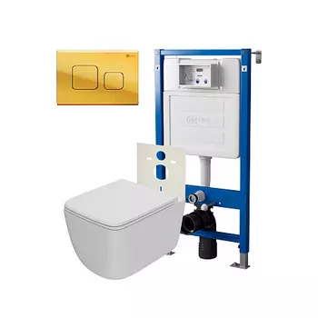 Нов.арт PN48521G (45122 вместо 45120)+ Клавиша Афина, золото, PN44041G + Унитаз Меркурий PN41831WM