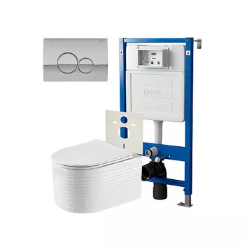 Нов.арт PN48540C (45122 вместо 45120)+ Клавиша Виктория, хром, PN44061C + Унитаз Омега PN41902