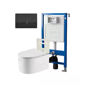 Нов.арт PN48541BC (45122 вместо 45120)+ Клавиша Виктория черн/хром PN44061BC + Унитаз Омега PN41902