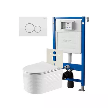 Нов.арт PN48542WC (45122 вместо 45120)+ Клавиша Виктория бел/хром PN44061WC + Унитаз Омега PN41902