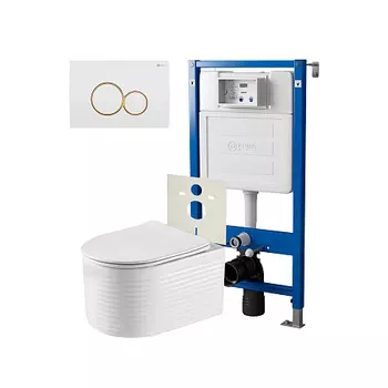 Нов.арт PN48543WG (45122 вместо 45120)+ Клавиша Виктория бел/золото PN44061WG +Унитаз Омега PN41902