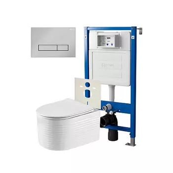 Нов.арт PN48545C (45122 вместо 45120)+ Клавиша Меркурий, хром, PN44831C + Унитаз Омега PN41902