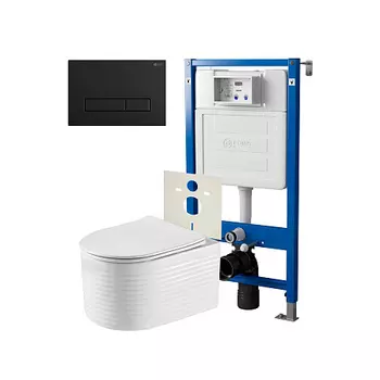 Нов.арт PN48546BM (45122 вместо 45120)+ Клавиша Меркурийчерн мат PN44831BM + Унитаз Омега PN41902