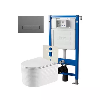 Нов.арт PN48547GM (45122 вместо 45120)+ Клавиша Меркурий графит PN44831GM + Унитаз Омега PN41902