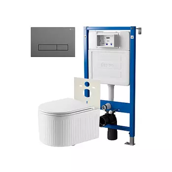 Нов.арт PN48562GM (45122 вместо 45120)+ Клавиша Меркурий графит PN44831GM + Унитаз Деметра PN41121