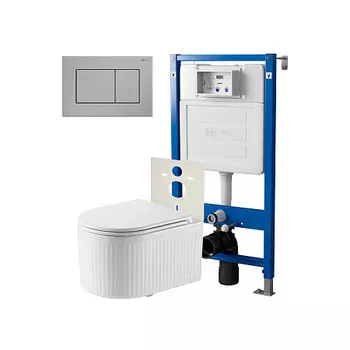 Нов.арт PN48568SB (45122 вместо 45120)+ Клавиша Ника, нерж сталь PN44081SB + Унитаз Деметра PN41121