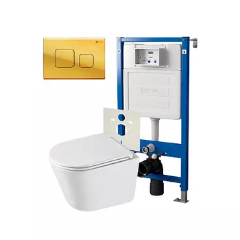 Нов.арт PN48581G (45122 вместо 45120)+ Клавиша Афина, золото, PN44041G + Унитаз Венера PN41071