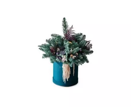 Новогодняя композиция из датского лапника нобилис (зеленый, мультиколор, 20)