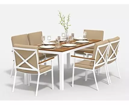 Обеденная группа Bella (белый, бежевый)